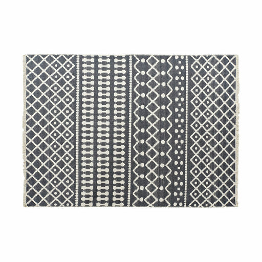 Teppich DKD Home Decor Weiß Polyester Baumwolle Dunkelgrau (160 x 230 x 1 cm)