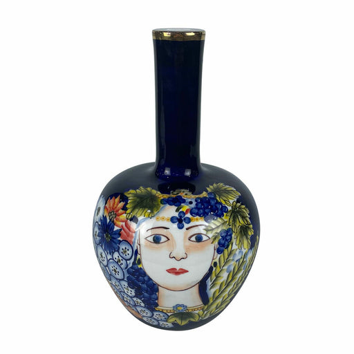 Vase DKD Home Decor Gesicht Porzellan Blau Bunt 17 x 17 x 30 cm