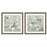 Leinwand DKD Home Decor 63 x 3 x 63 cm 60 x 3 x 60 cm Vögel Shabby Chic (2 Stück)