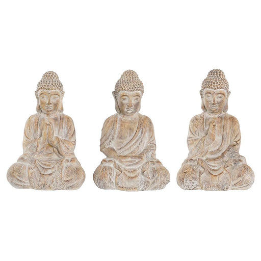 Deko-Figur DKD Home Decor 30,5 x 24 x 45 cm Gold Braun Buddha Orientalisch (3 Stücke)