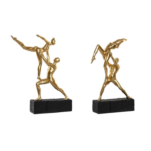 Deko-Figur DKD Home Decor 21 x 5,5 x 25,5 cm Schwarz Gold Turner (2 Stück)