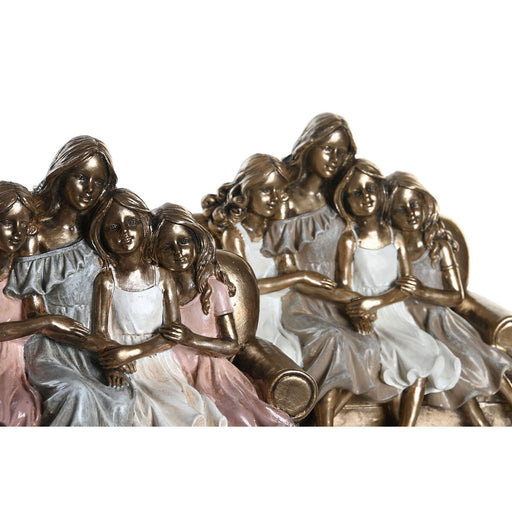 Deko-Figur DKD Home Decor 17 x 10,5 x 15,5 cm Rosa Gold Weiß (2 Stück)
