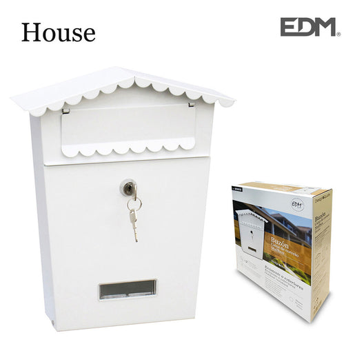 Briefkasten EDM House Stahl Weiß (21 x 6 x 30 cm)