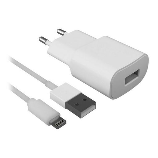 Wand-Ladegerät + Lightning-Kabel MFI Contact Apple-compatible 2.1A Weiß