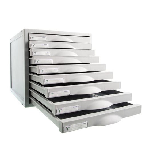Modularer Ablageschrank Archivo 2000 ArchiSystem 9 Schubladen Grau Kunststoff 35,6 x 31,6 x 20,3 cm