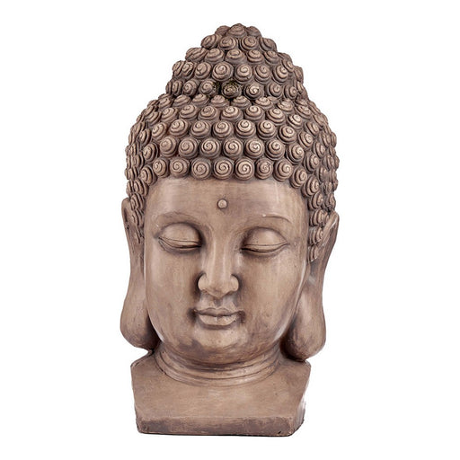 Dekorative Gartenfigur Buddha Kopf Grau Polyesterharz (35 x 65,5 x 38 cm)