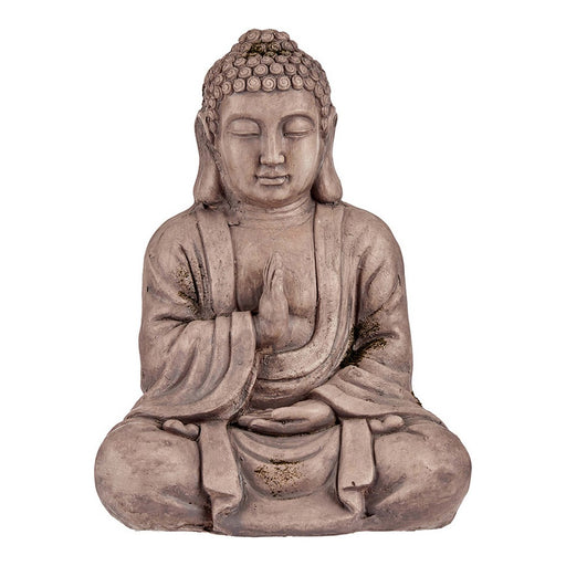 Dekorative Gartenfigur Buddha Grau Polyesterharz (23,5 x 49 x 36 cm)