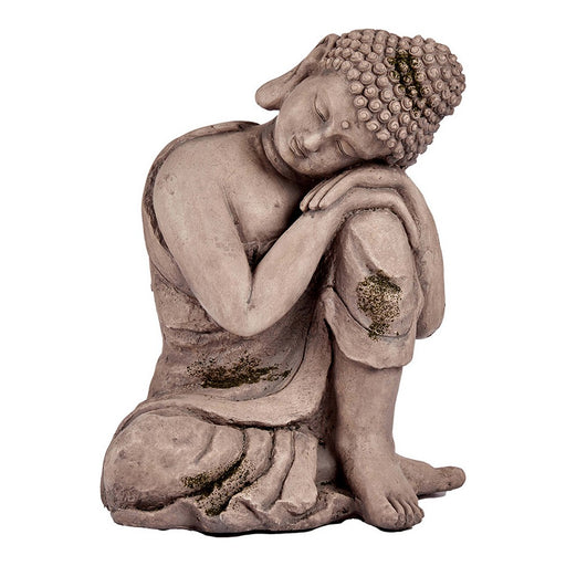 Dekorative Gartenfigur Buddha Grau Polyesterharz (28,5 x 43,5 x 37 cm)