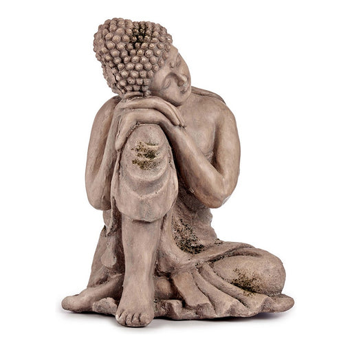 Dekorative Gartenfigur Buddha Grau Polyesterharz (34,5 x 54,5 x 31 cm)