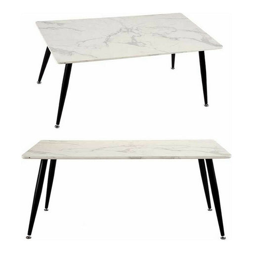 Tischdekoration Weiß Schwarz Marmor Metall Melamine Holz MDF 60 x 110 x 45 cm