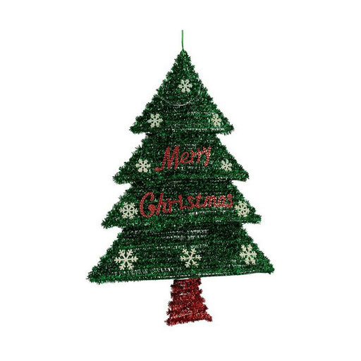 Dekoration Weihnachtsbaum 44 x 58,8 x 7 cm Rot Silberfarben grün Kunststoff Polypropylen