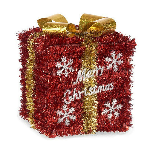 Geschenkbox Rot Gold Weiß Kunststoff Polypropylen 13 x 17 x 13 cm