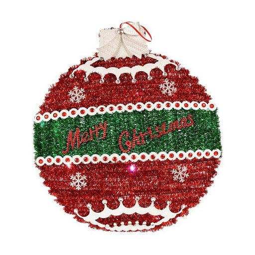 Weihnachtsbaumkugel LED Leicht 40 x 4 x 40 cm 40 x 5,5 x 40 cm Rot Silberfarben Weiß Kunststoff Polypropylen