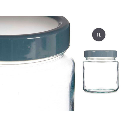 Gefäß Grau Durchsichtig Glas PP (11,5 x 13,2 x 11,5 cm) (1000 ml)