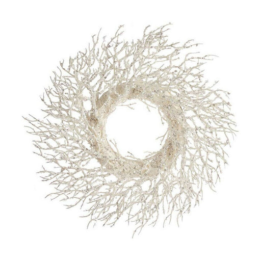 Weihnachtskranz Zweig Weiß Kunststoff 50 x 10 x 50 cm