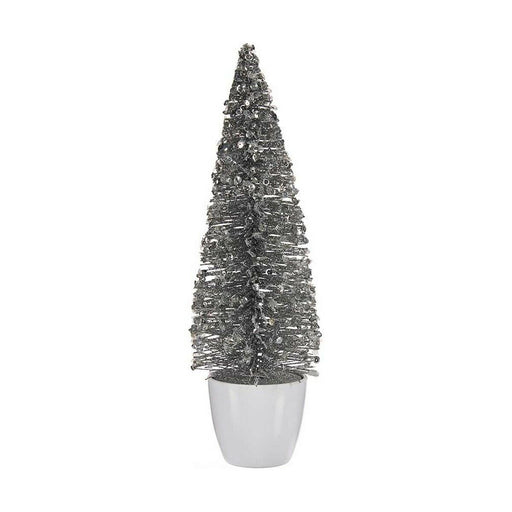 Weihnachtsbaum Mittel 10 x 33 x 10 cm Silberfarben Weiß Kunststoff