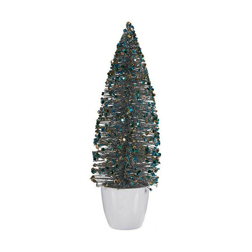 Weihnachtsbaum Mittel 10 x 33 x 10 cm Blau Gold Kunststoff