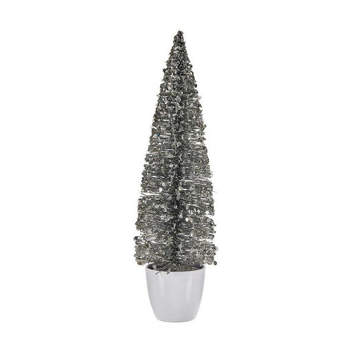 Weihnachtsbaum groß 10 x 38 x 10 cm Silberfarben Weiß Kunststoff