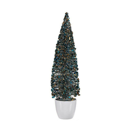 Weihnachtsbaum groß 10 x 38 x 10 cm Blau Gold Kunststoff