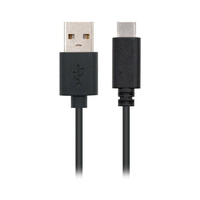 USB A zu USB-C-Kabel NANOCABLE 10.01.210 Schwarz