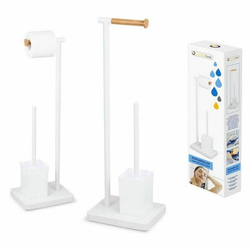 Toilettenpapierhalter mit Bürstenhalterung Confortime Bambus 23 x 18 x 69,5 cm