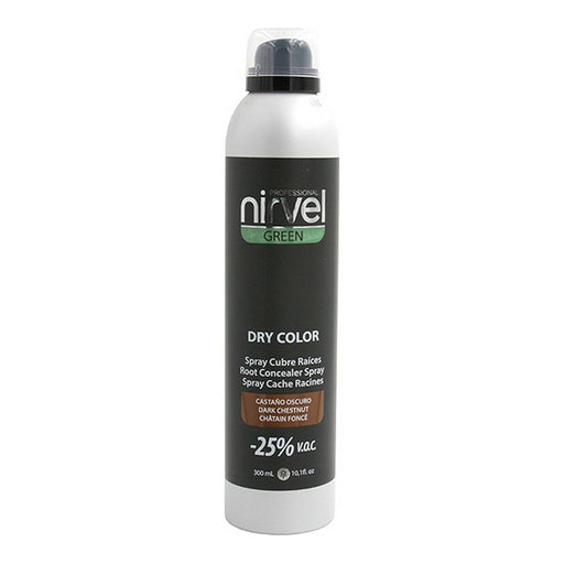 Ansatzspray für graues Haar Green Dry Color Nirvel 8435054666384 Dunkles Kastanienbraun (300 ml)