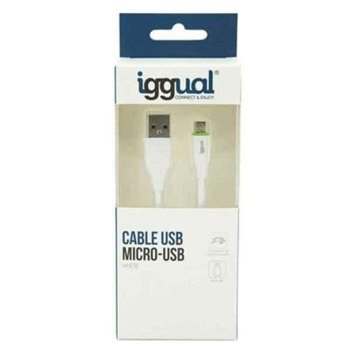 USB-Kabel auf micro-USB iggual IGG316931 1 m Weiß