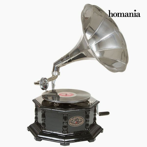 grammofon Achteckig Schwarz Silber - Old Style Kollektion by Homania