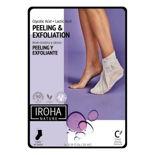Feuchtigkeitsspendende Socken Peeling and Exfoliation Lavender Iroha IN/FOOT-3 (1 Stück)