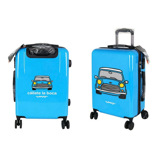 Koffer für die Kabine Cállate la Boca Blau Auto 39 x 22 x 57 cm