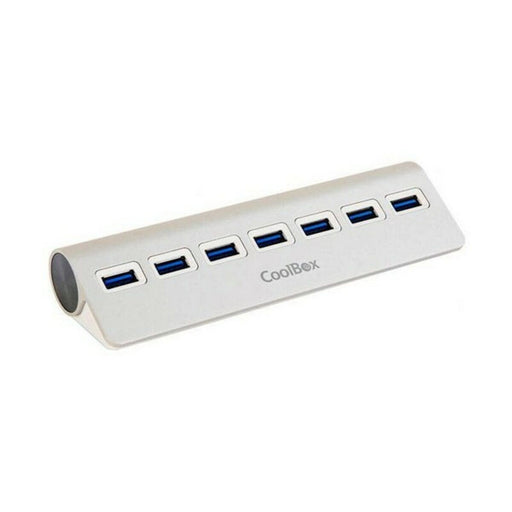 Hub USB CoolBox COO-HU7ALU3 Aluminium (7 Anschlüsse)