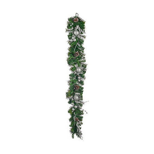 Weihnachtsgirlande Braun grün Silberfarben 24 x 12 x 180 cm