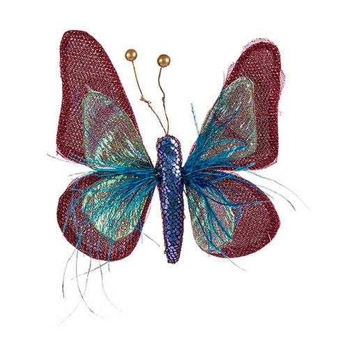 Weihnachtsschmuck Schmetterling 14 x 3 x 18 cm Blau Rosa
