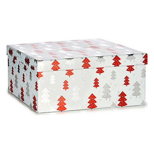 Set dekorativer Karten Weihnachtsbaum Weihnachten Rot Silberfarben Weiß Pappe