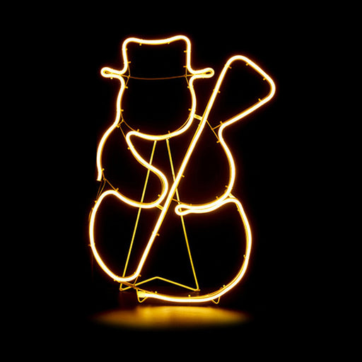 LED Schneemann Weihnachtsschmuck 44 x 16,5 x 53,5 cm Weiß Gelb