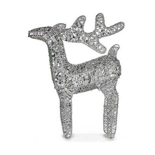 Weihnachts-Rentier Silberfarben Metall 30 x 43,5 x 10 cm