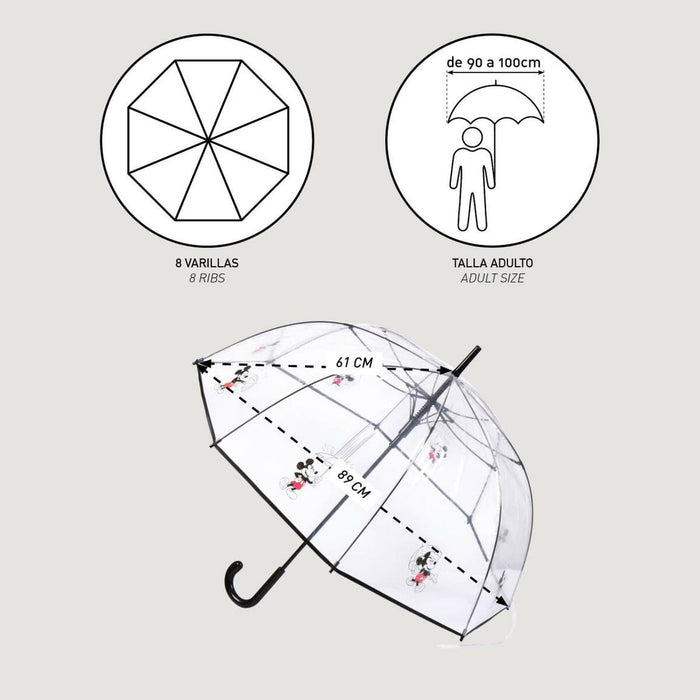 Regenschirm Mickey Mouse Durchsichtig Schwarz PoE