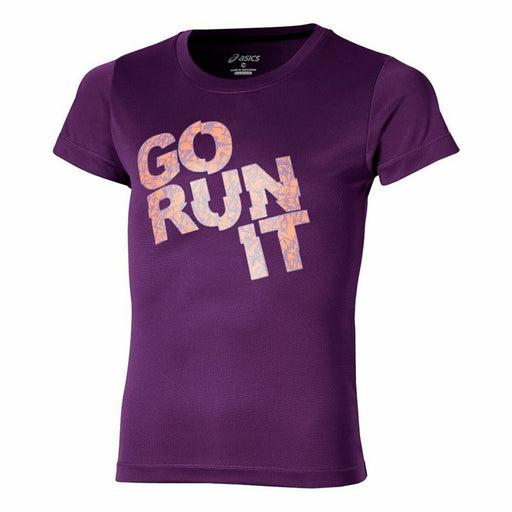 Kurzarm-T-Shirt für Kinder Asics  Graphic Go Run It  Purpur