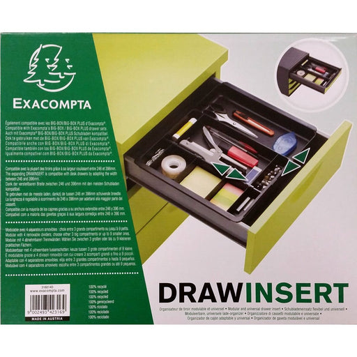 Schubladen-Organizer Exacompta Drawinsert Schwarz (29,8 x 24,6 x 36 cm)