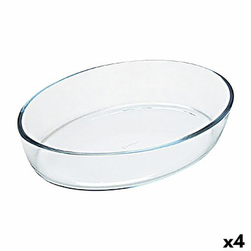Ofenschüssel Pyrex Classic Vidrio Durchsichtig Glas Oval 40 x 28 x 7 cm (4 Stück)