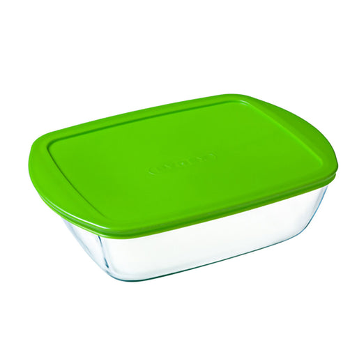 Rechteckige Lunchbox mit Deckel Pyrex Cook&store Px grün 2,5 L 28 x 20 x 8 cm Glas Silikon (5 Stück)