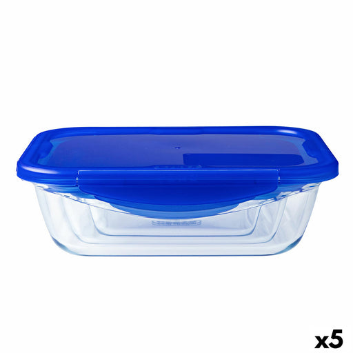 Lunchbox hermetisch Pyrex Cook & Go Blau 1,7 L 24 x 18 cm Glas (5 Stück)