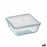 Viereckige Lunchbox mit Deckel Pyrex Cook&freeze 850 ml 14 x 14 cm Durchsichtig Glas Silikon (6 Stück)