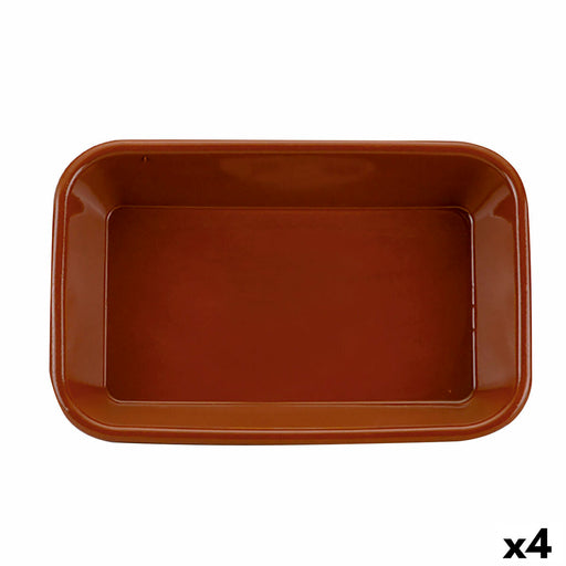 Kochschüssel Raimundo Steingut aus Keramik Braun (35 x 25 x 6 cm) (4 Stück)