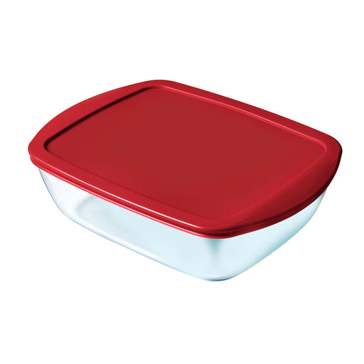 Rechteckige Lunchbox mit Deckel Pyrex Cook & Store rechteckig 2,5 L Rot Glas (5 Stück)