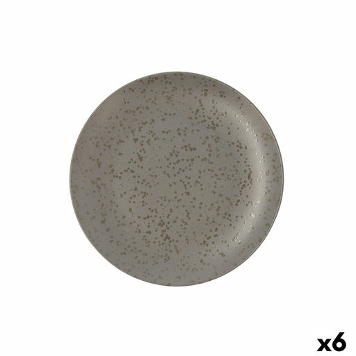 Flacher Teller Ariane Oxide Grau aus Keramik Ø 24 cm (6 Stück)