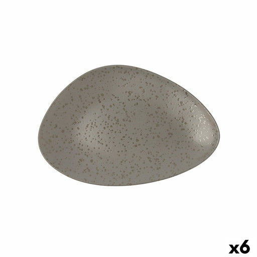 Flacher Teller Ariane Oxide Dreieckig Grau aus Keramik Ø 29 cm (6 Stück)