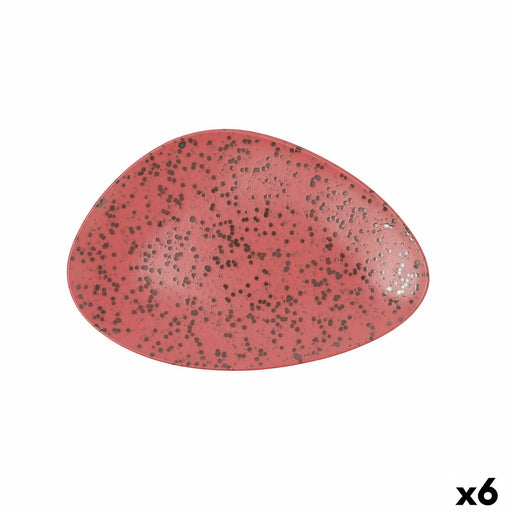 Flacher Teller Ariane Oxide Dreieckig Rot aus Keramik Ø 29 cm (6 Stück)
