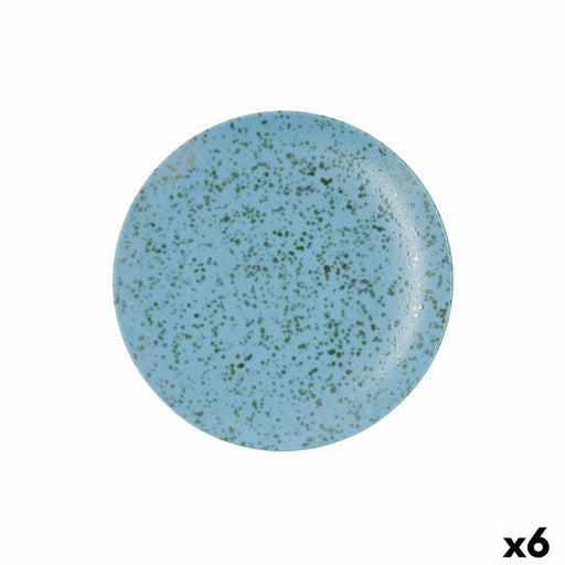 Flacher Teller Ariane Oxide Blau aus Keramik Ø 24 cm (6 Stück)