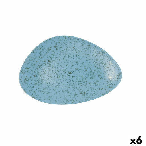 Flacher Teller Ariane Oxide Dreieckig Blau aus Keramik Ø 29 cm (6 Stück)